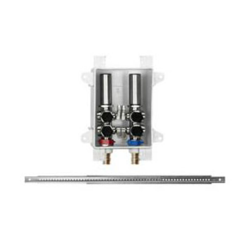 696-G4024WR  OxBox™ 4-Valve Rough-In Outlet Box with Dual Arresters, 1/2'' F1960 PEX - 2 × 3/8 Hot, 1 × 3/8 Cold, 1 × 1/4 Cold