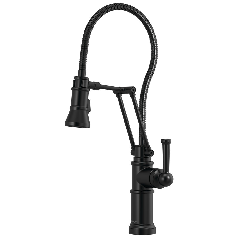 63125LF-BL Brizo Artesso® Articulating Kitchen Faucet with Finished Hose, Less Side Spray, Matte Black