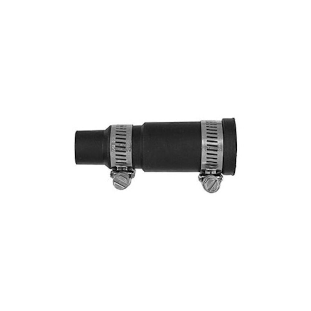 Sioux Chief 902 Adapter w/ Hose Clamp and Slotted/Hex Screw, Elastomer, Black