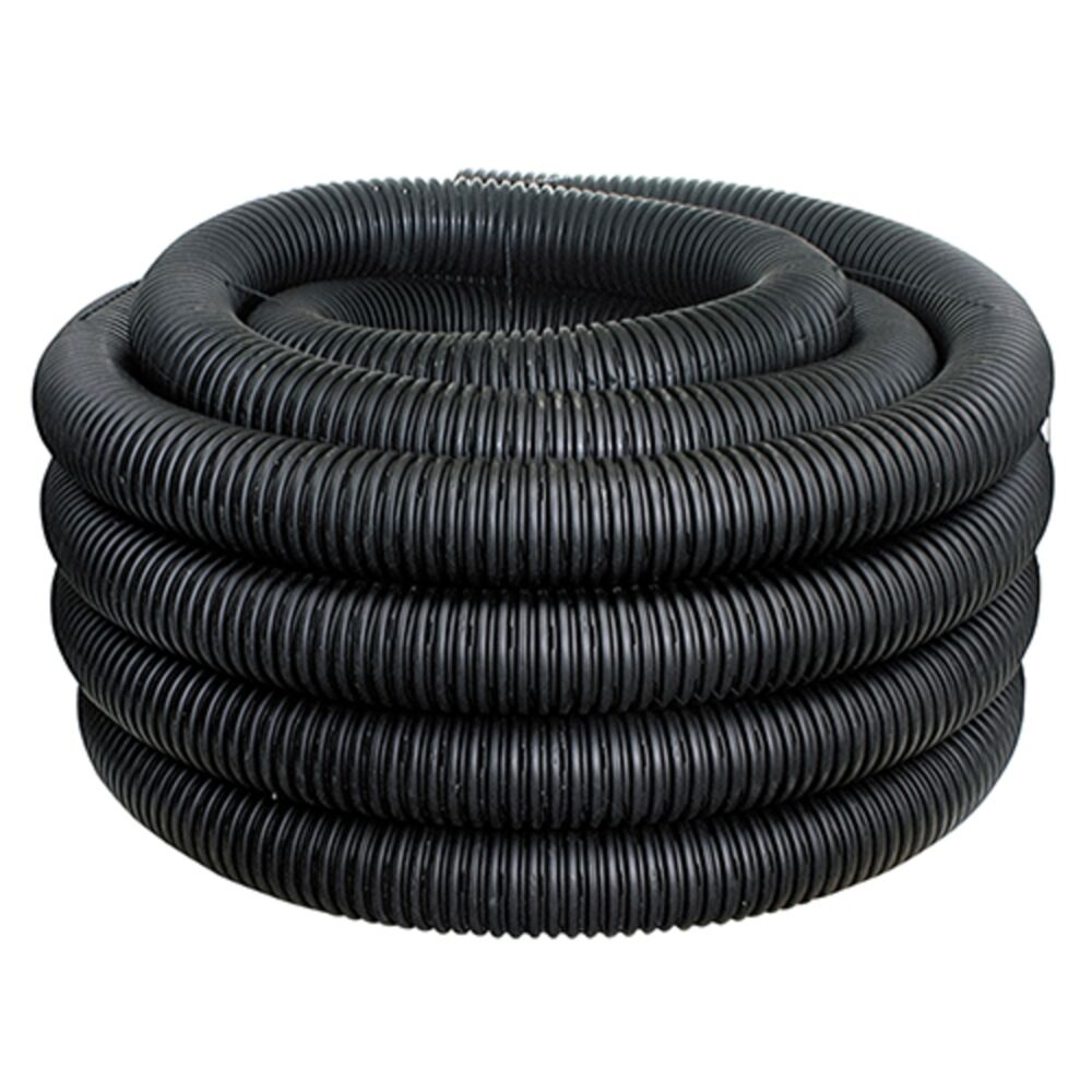 ADS04430100 HDPE Perforated Single Wall Corrugated Highway Drain Pipe w/Sock, Plain End, Soil Tight, 4" X 100 ft