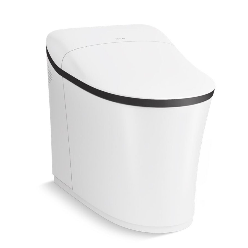 K77795-0BL  Eir® One-Piece Elongated Smart Toilet, Dual-Flush, Matte Black/White