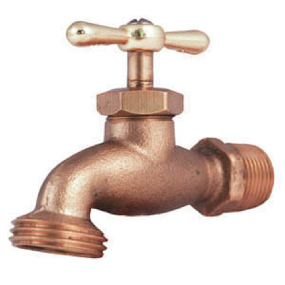 LEGEND 107-164 T-531 Low Pressure Hose Bibb, 1/2 in, MNPT/CxGarden Hose Thread, Brass Body, T-Handle Actuator, Import