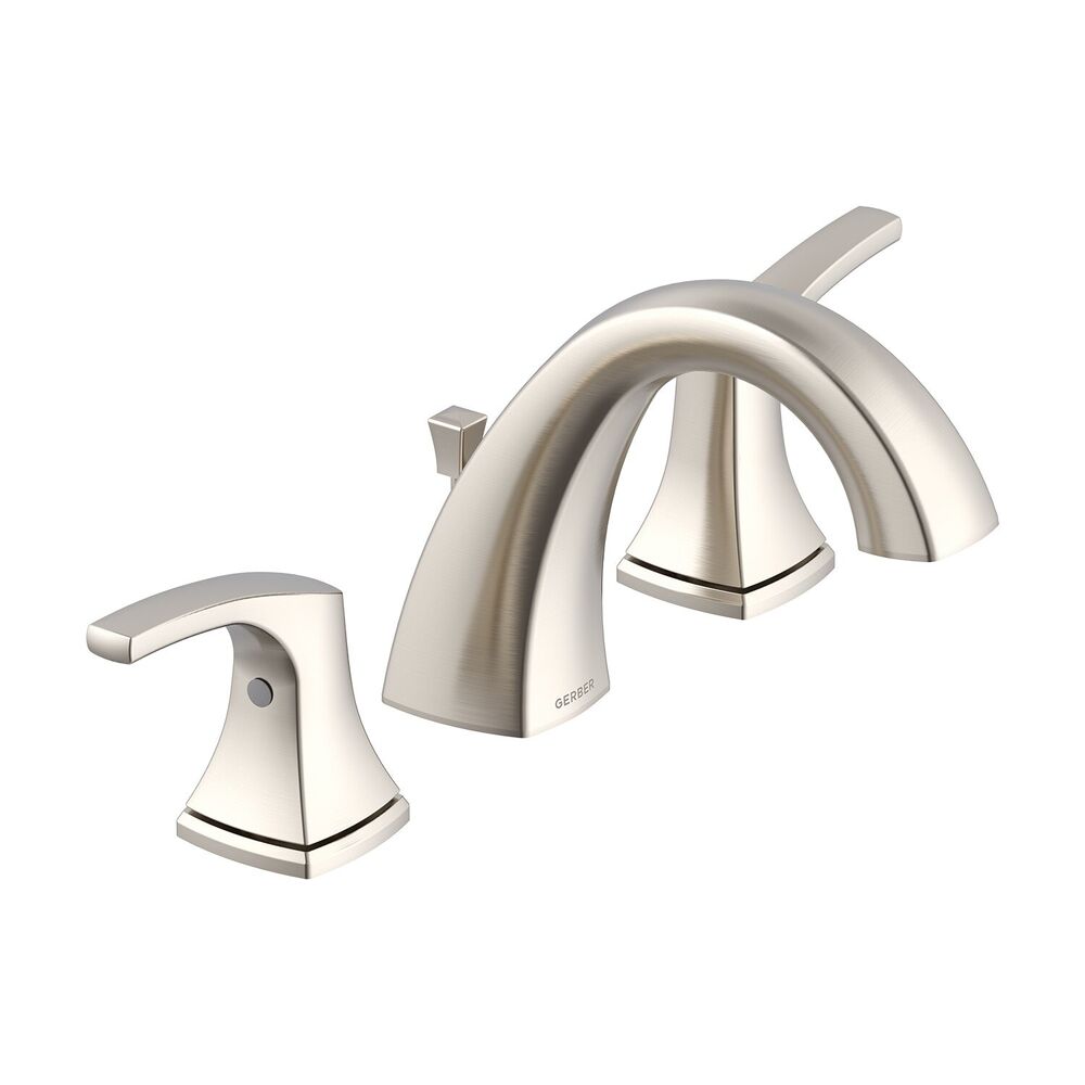 D304118BN Vaughn® Two Handle Widespread Bathroom Faucet, Metal Pop-Up Drain, Brushed Nickel