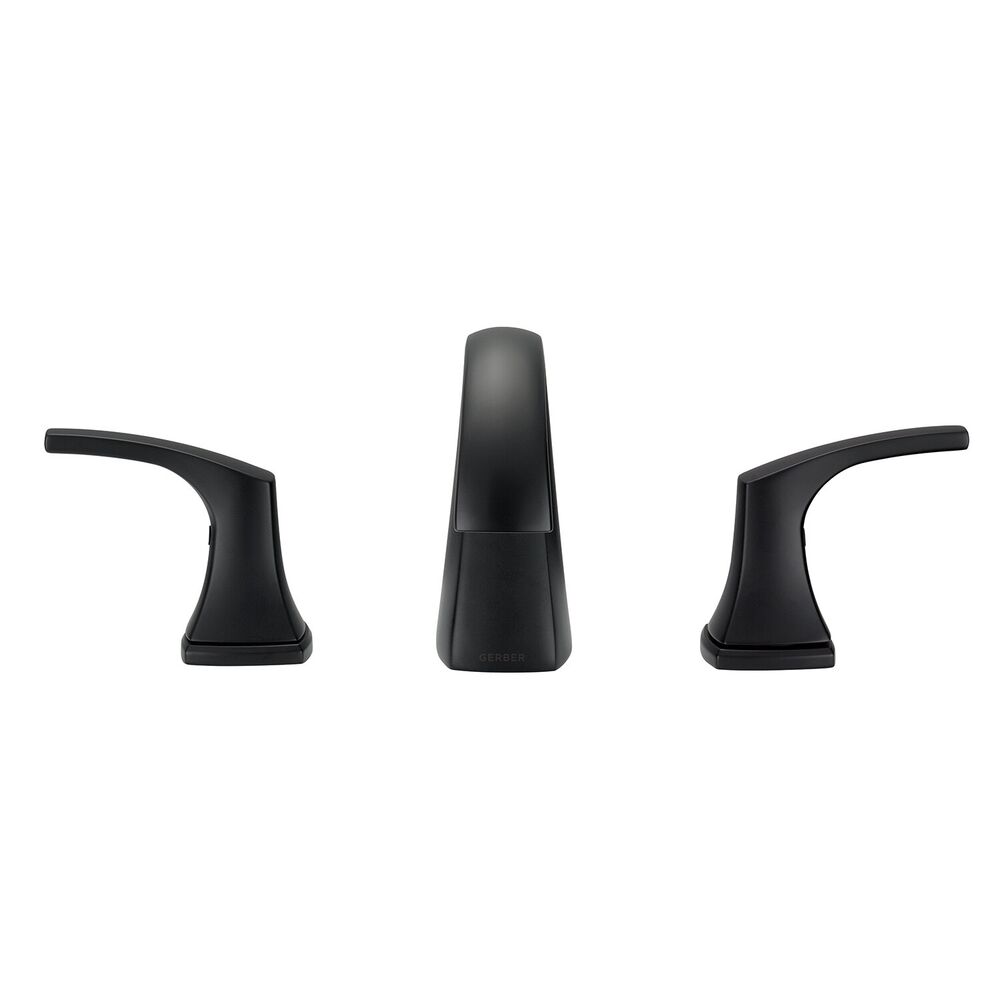 D304118BS Vaughn™ Widespread Lavatory Faucet, Satin Black, Metal Pop-Up Drain