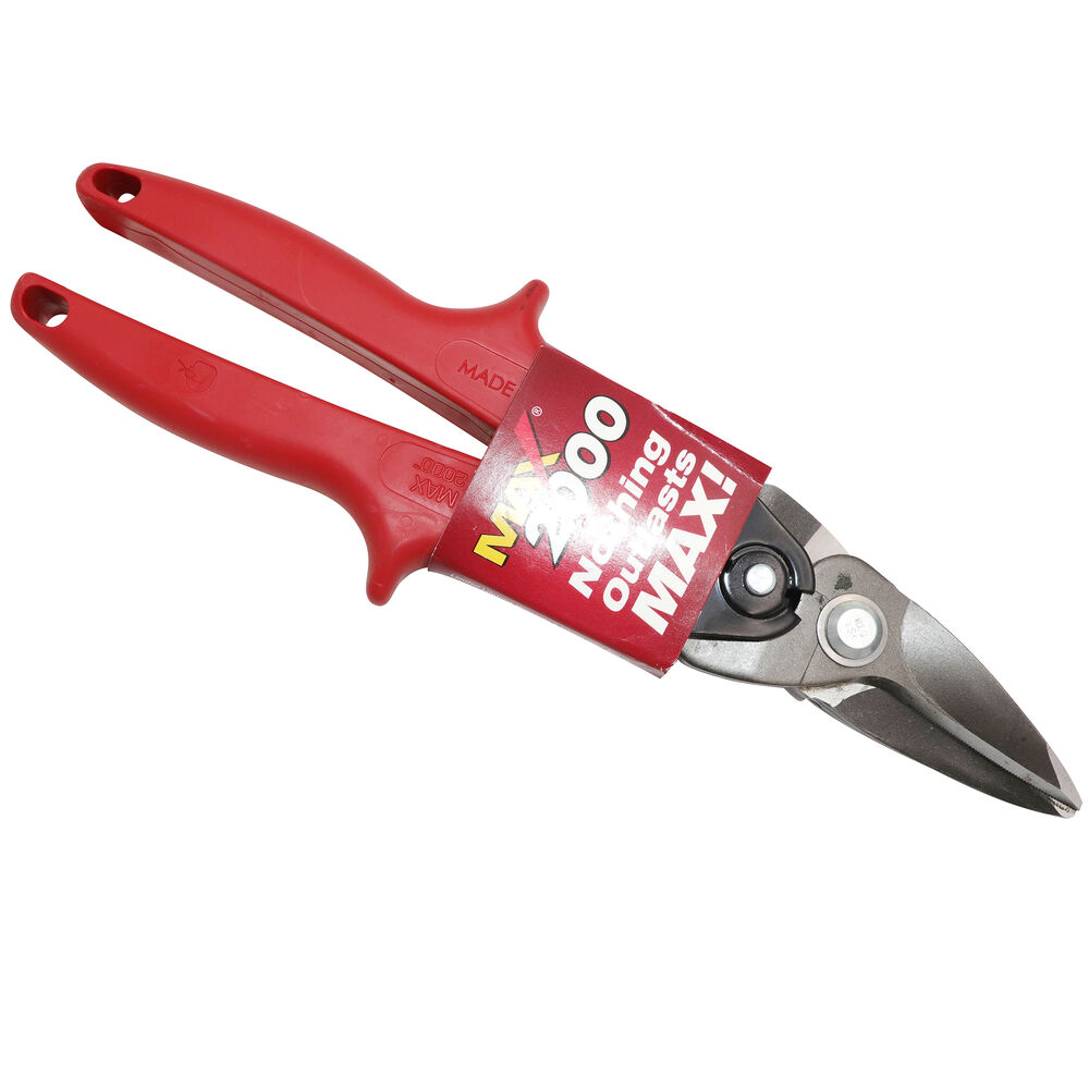 M2001 Standard Aviation Snip, Die Pressed Steel/Red Thermoplastic Grip Handle