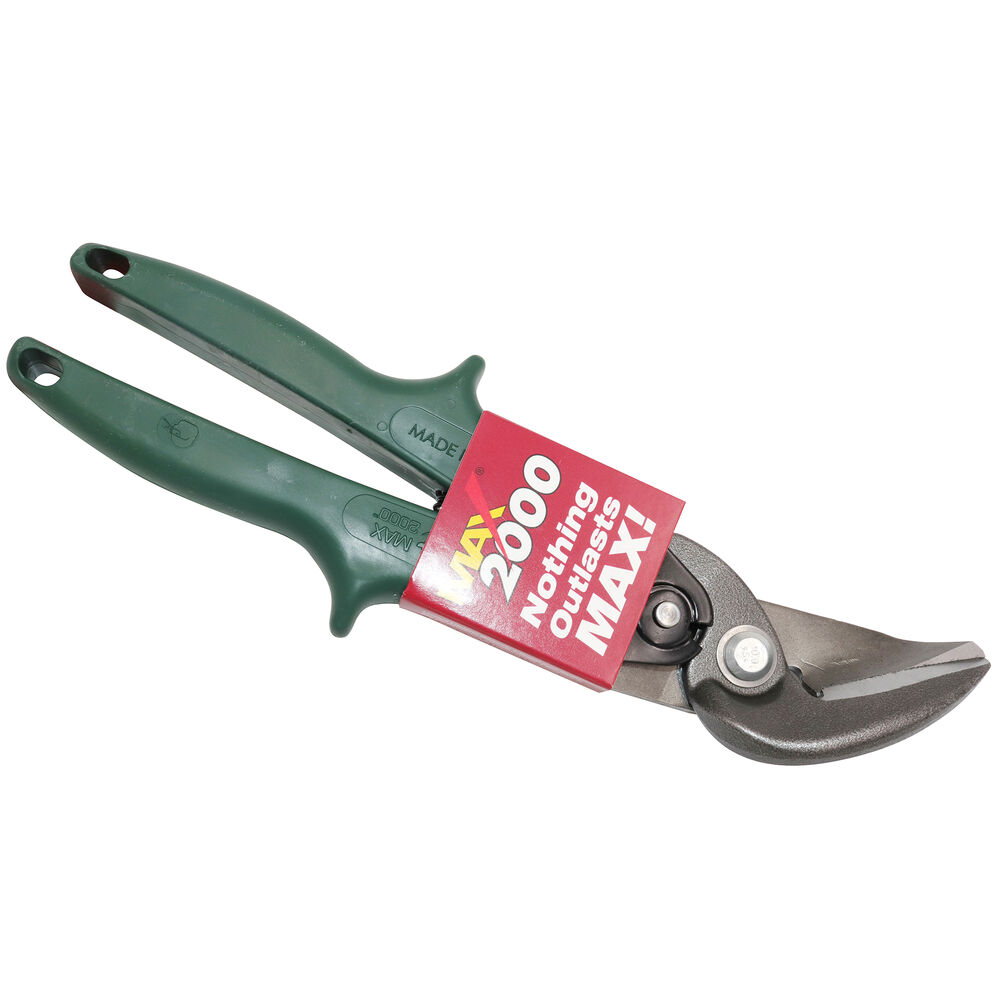 M2007 Aviation Snip, Forged Steel Blade, Die Pressed Steel/Green Thermoplastic Grip Handle