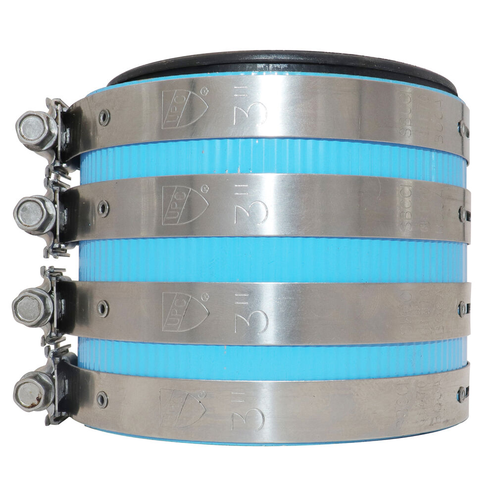 Mission 1903111 Heavy Duty Heavy Weight No-Hub Coupling, 3", Cast Iron, Stainless Steel