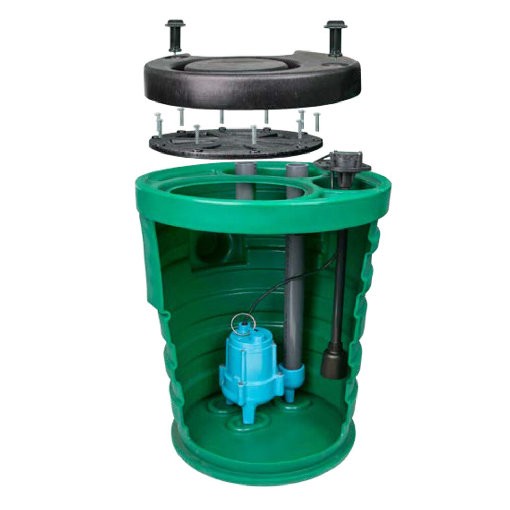 509661 SR 9SF2V2D Pit Plus® Sr Premium Simplex Package System, 2" Solid Handling, 4/10 HP, 120 V, 1 Phase