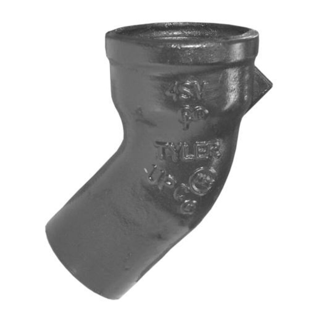 Tyler Pipe 000518 Service Pipe 45 deg Elbow, 2 in, HubxSpigot, Cast Iron