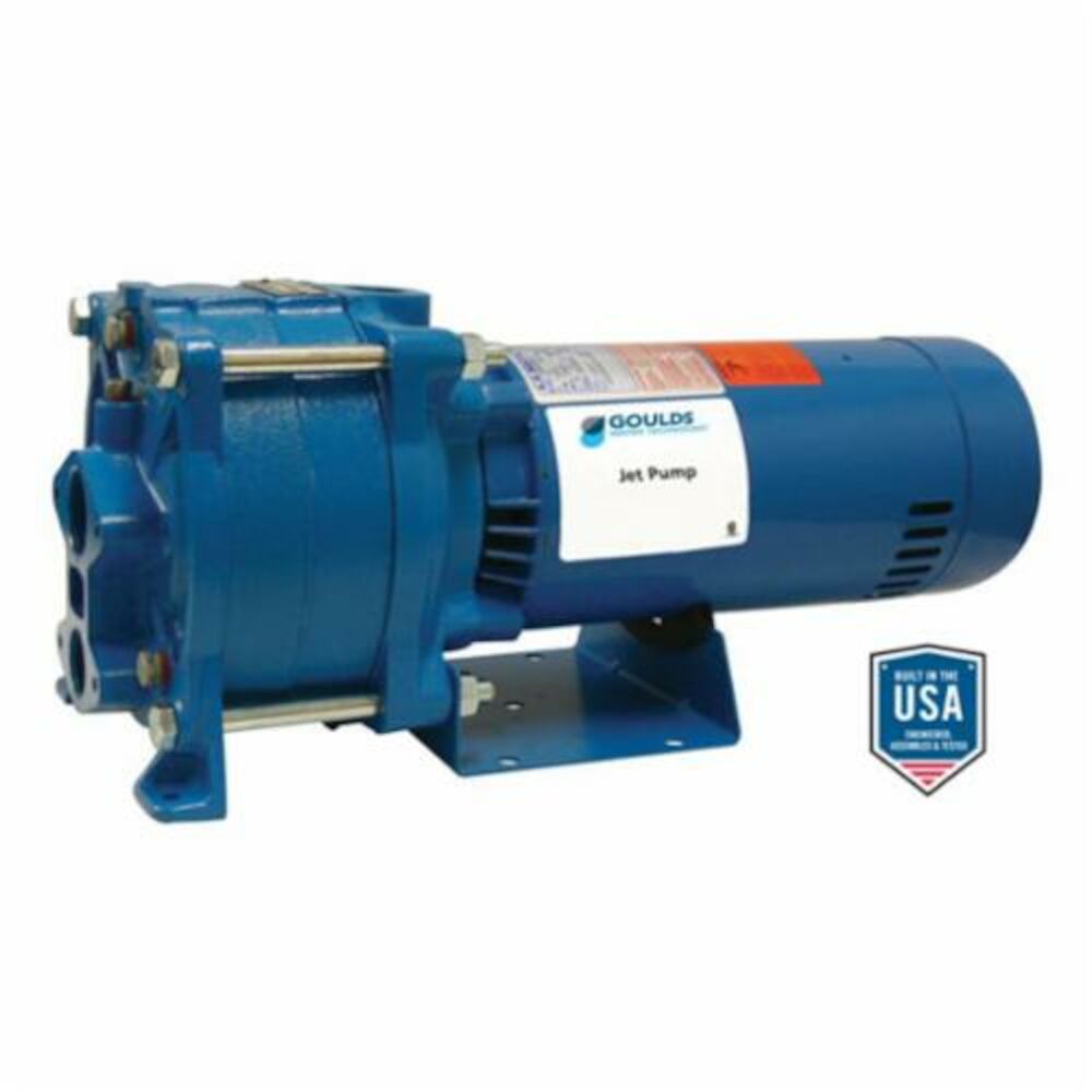 Goulds HSJ10N Horizontal Multi-Stage Convertible Jet Pump, 30 to 50 gpm, 1-1/4" NPT Inletx1" NPT Outlet, 115/230 V