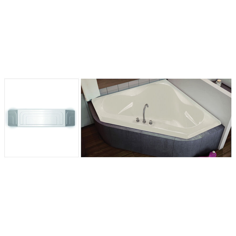 MAAX® 100053-000-001 Tryst™ Bathtub with Armrest, Soaking, 59-1/4" L x 59-1/4" W, Center Drain, White
