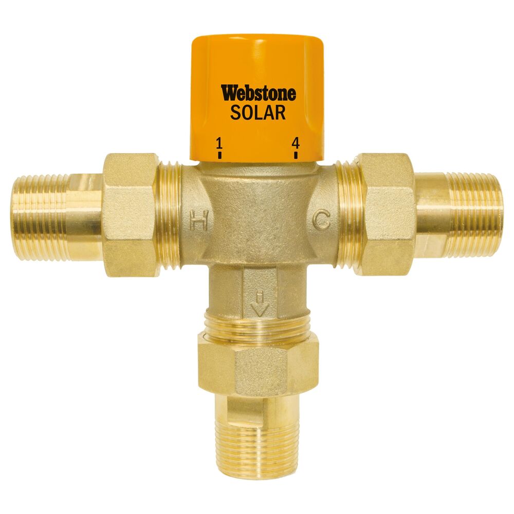 H-74264W 7426W Heavy Duty Thermostatic Mixing Valve, 1 in, FNPT, 150 psi CWP Pressure, 0.5 gpm Flow Rate, Forged Brass Body
