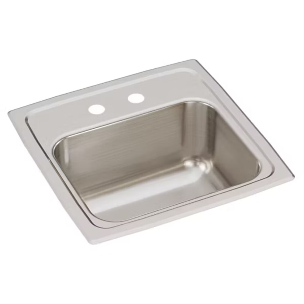 BLR150 15" Lustertone™ Classic Bar Sink, Square, Top Mount, 18 ga Stainless Steel, Lustertone