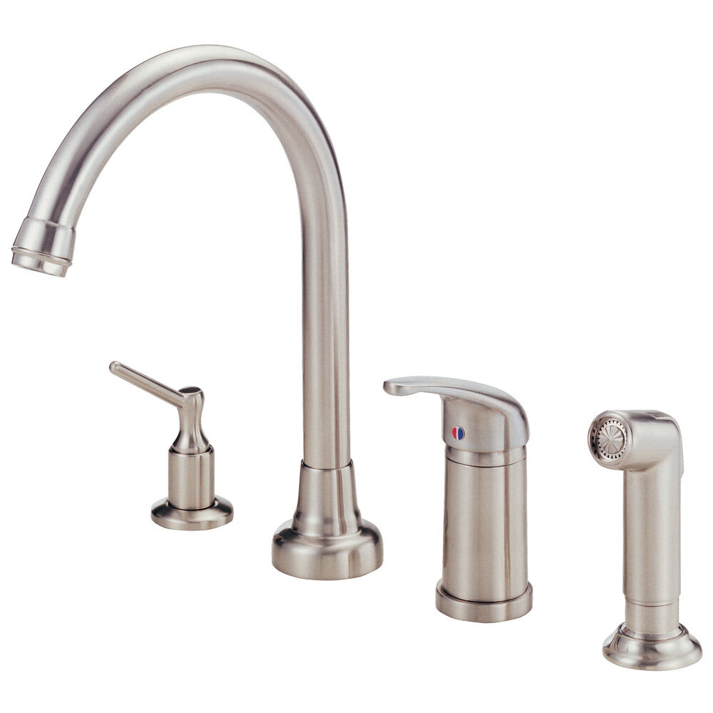 Gerber D409112SS Melrose 1H High-Rise Kitchen Faucet w/ Soap Dispenser & Spray 1.75gpm, Stainless Steel