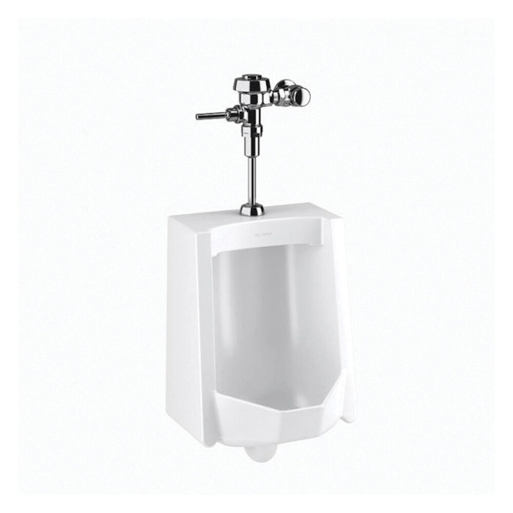 Sloan® 10021001 WEUS-1002 Standard Urinal and Flushometer, 0.25 gpf, Top Spud, Wall Mount, Polished Chrome