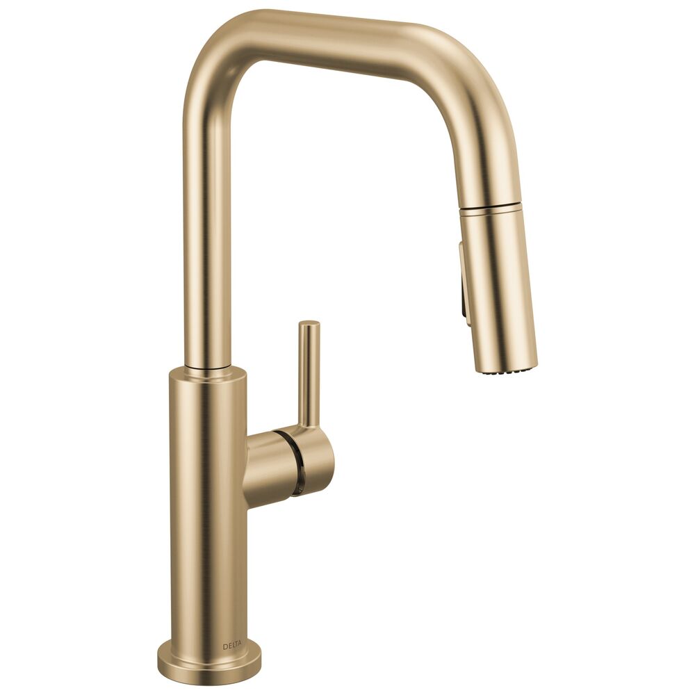 19868LF-CZ Nicoli®  Single Handle Squared Pull-Down Kitchen Faucet, 1.8 gpm, Champagne Bronze