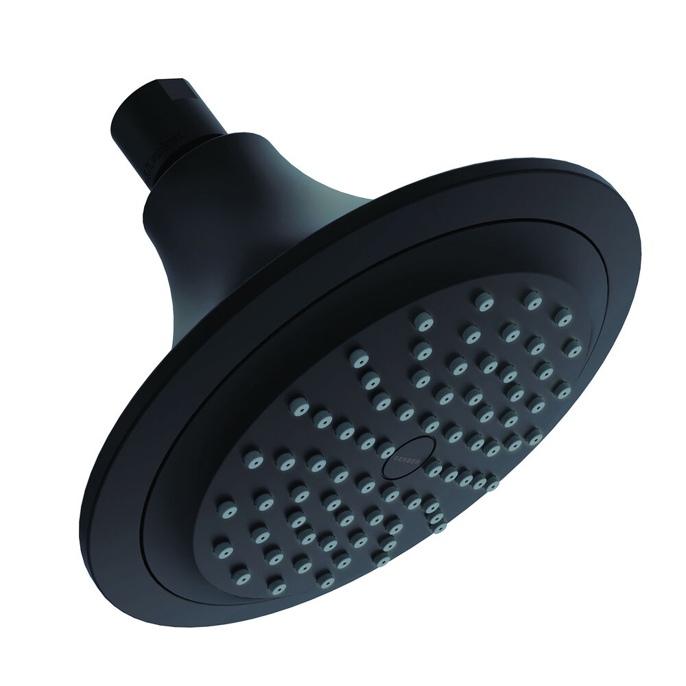 Gerber® D460334BS Lemora™ 6" Single-Function Wall Mount Showerhead, 1.5 gpm, Satin Black