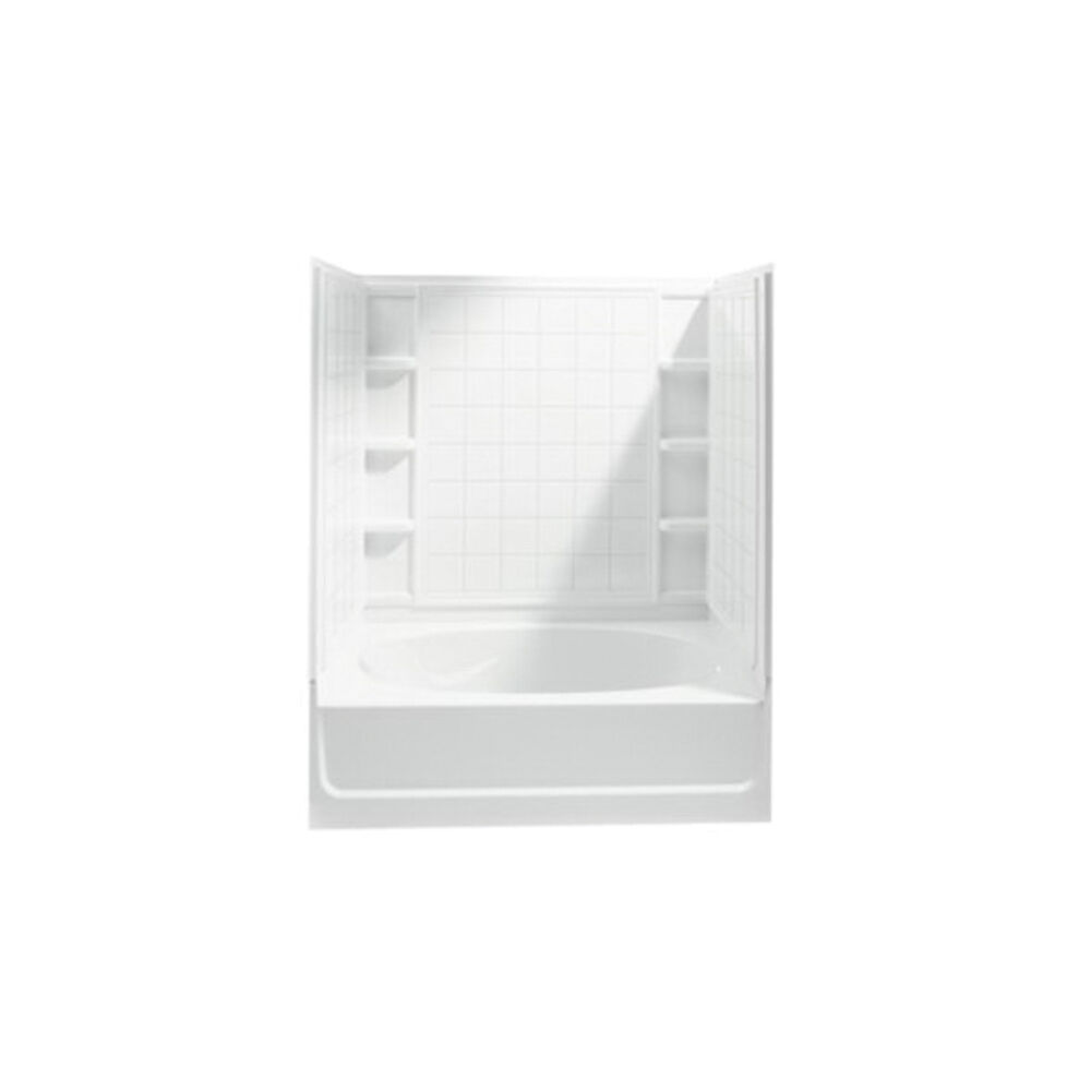 Sterling® 71100120-0 Ensemble™ Tile Bath/Shower, 60" L x 36" Wx72" H, Vikrell®, White
