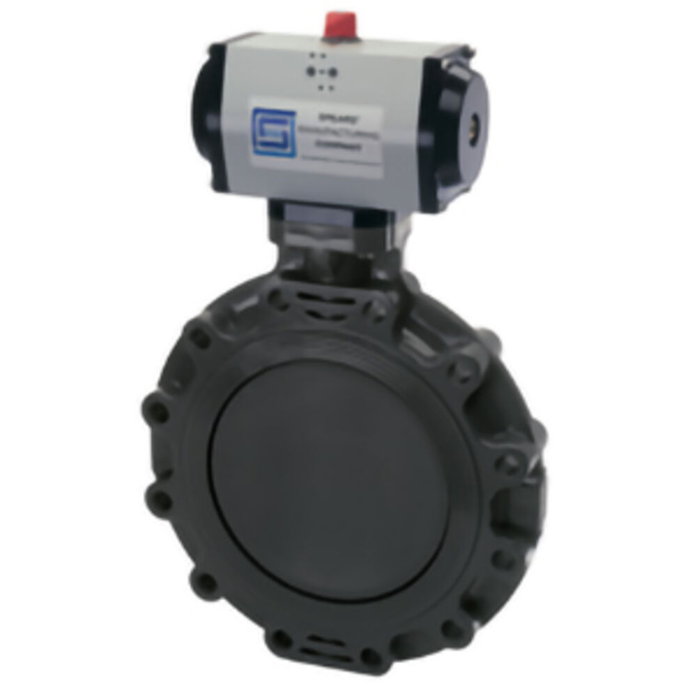 Spears® 41221H101-030 3" Premium Actuated Standard Butterfly Valve, Flanged Connection, 150 psi, PVC Body, EPDM O-Ring Seal