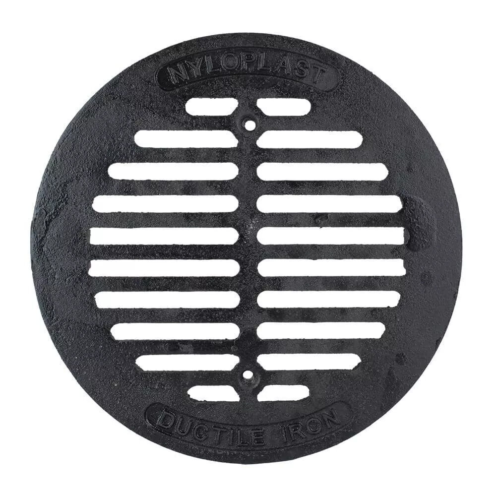 1001DI ADS Nyloplast® 10" Light Duty Cast Iron Grate, Drop in, Round