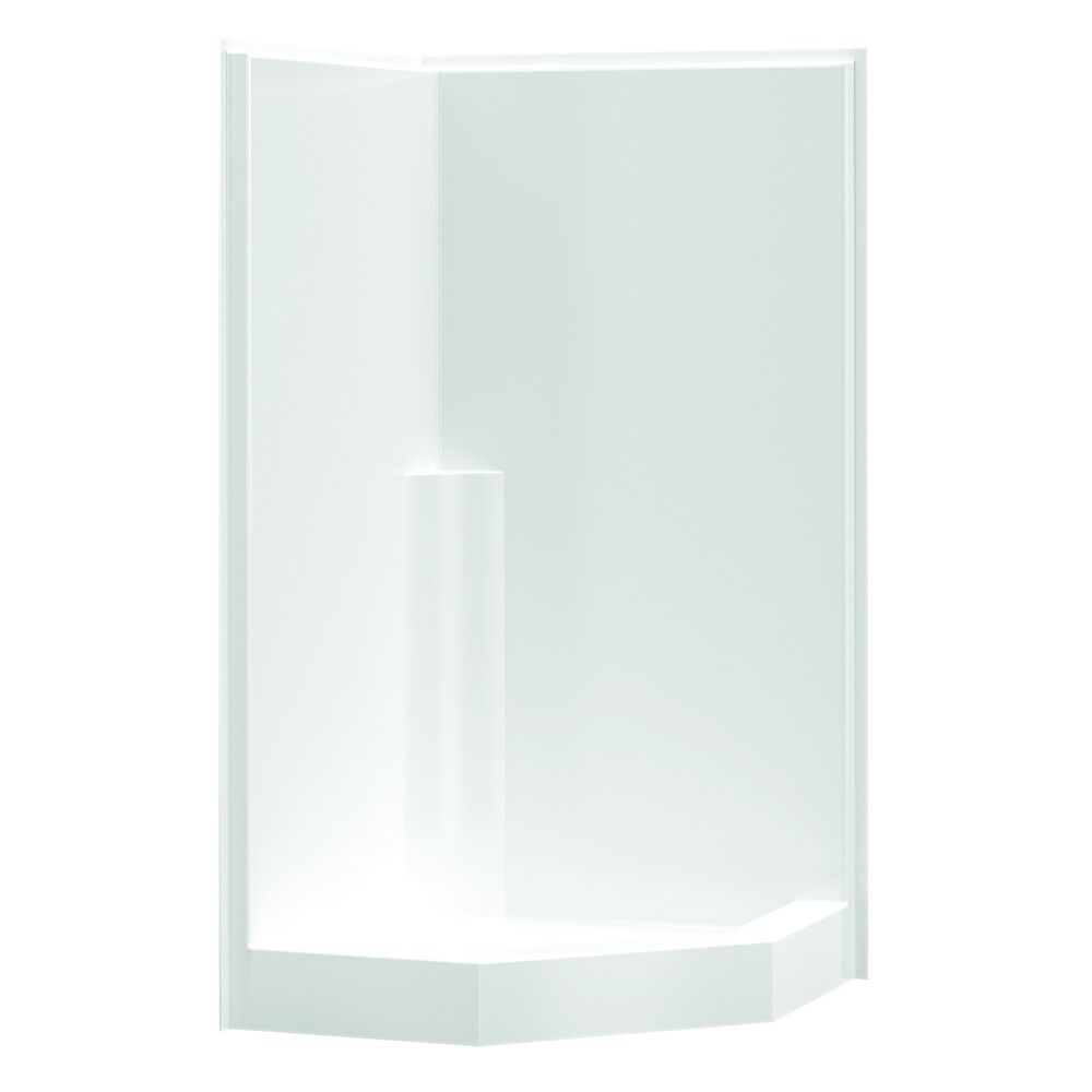 142NEO WHT 1-Piece NEO-Angle Shower Stall, 43-1/2" L x 83-1/2" H x 43-1/2" W, Fiberglass Composite, White