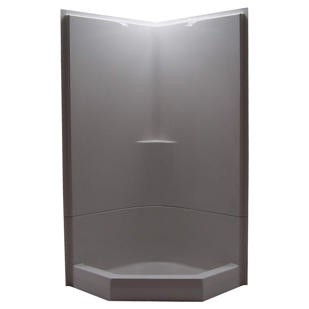 238NEO WHT 2-Piece Neo-Angle Shower Stall, 39-1/2" L x 82" H x 39-1/2" W, Fiberglass Composite, White