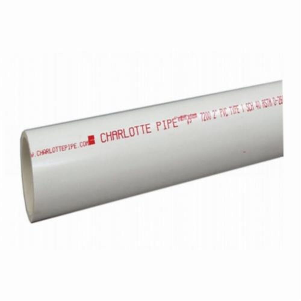 1-1/2" x 10' Plain End, SCH 40/STD PVC Pipe, White