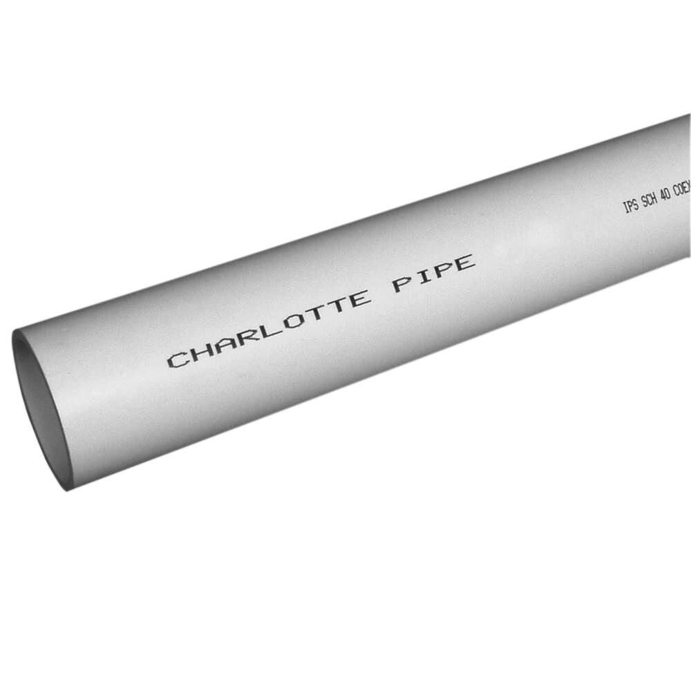 1-1/2" x 10' Plain End, SCH 40/STD PVC Pipe, White, Foam Core