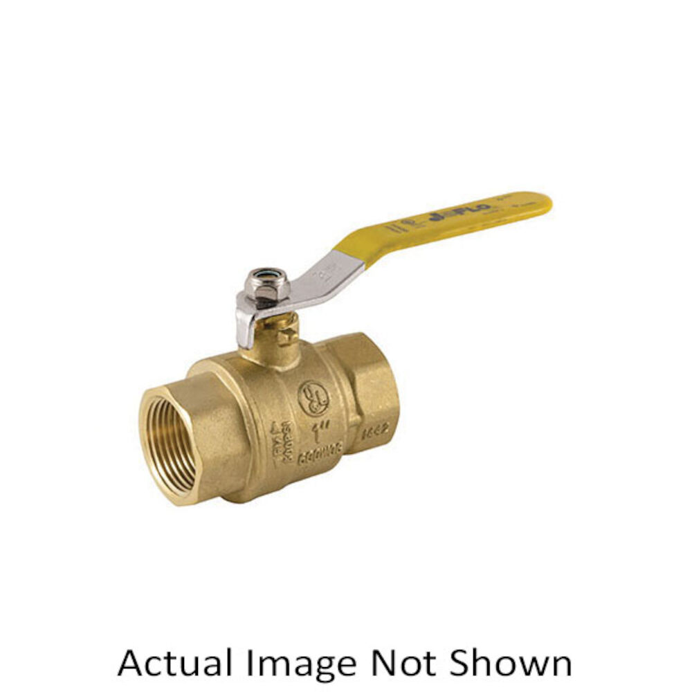 Jomar Valve® 100-102 2-Piece Ball Valve With Handle, 3/8 in, NPT, Brass Body, Full Port, Buna-N/PTFE Softgoods