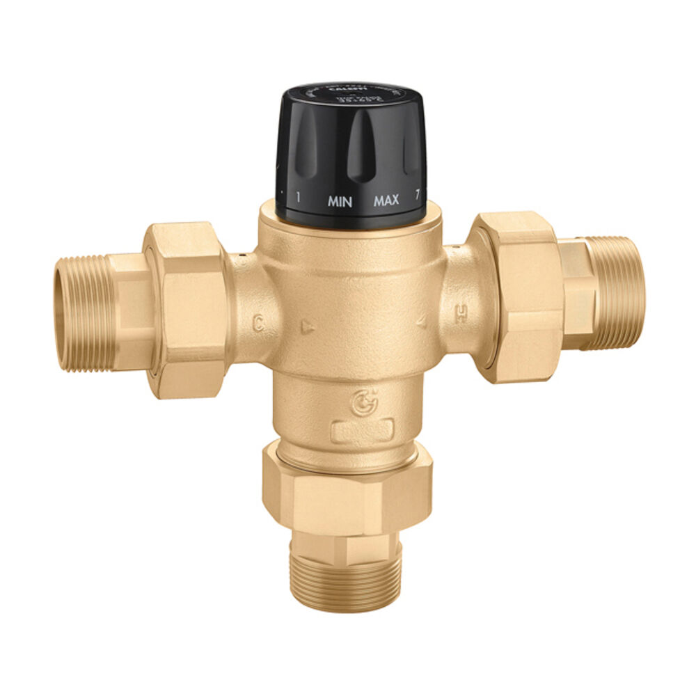Caleffi 523170A 5321 High-Flow Thermostatic Mixing Valve, 1-1/4" MNPT, 200 psi, 4.4 gpm, Brass Body