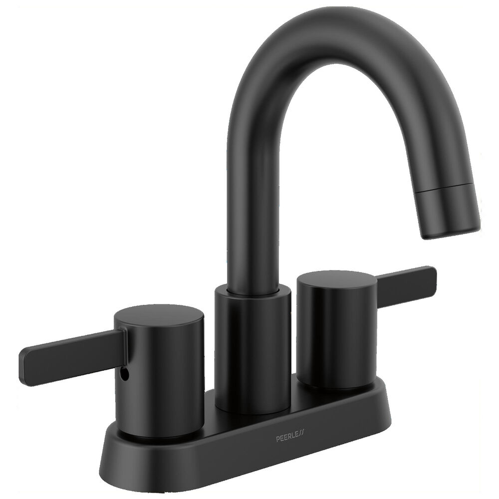 Peerless® P2530LF-BL Precept® Two Handle Bathroom Faucet, Push Pop-Up Drain, 1 gpm, Matte Black