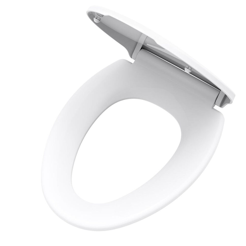 Gerber® GC550126 Toilet Seat with Cover, Elongated Bowl, Closed Front, Polyprolylene, White, Adjustable Hinge, White