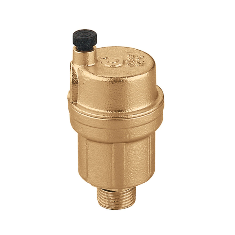 Caleffi 502620A Automatic Air Vent, 1/4 in, MNPT, 150 psi Max, 240 deg F, Brass