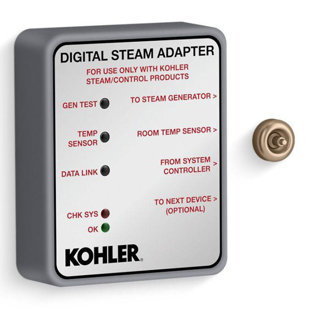 Kohler® 32311-BV K-32311 Invigoration Digital Steam Adapter, Adjustable Panel, 90 to 125 deg F Range, Vibrant Brushed Bronze