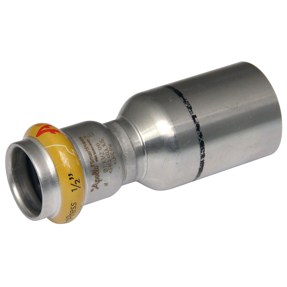 Apollo™ 123456891 SmartPress Press Fitting, 1" Dia x 3/4" Nominal, Tube End Style, Stainless Steel