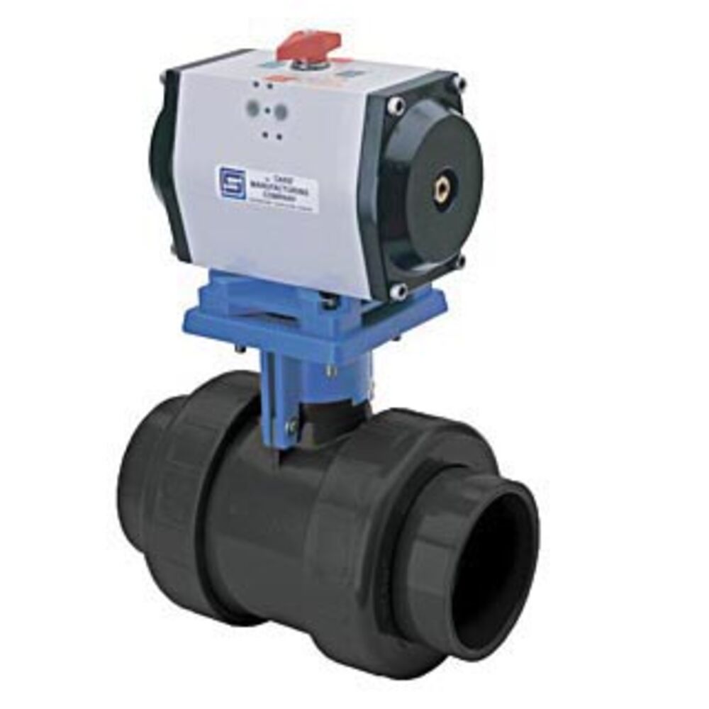Spears® 24101H101-020 True Union 2000 Premium Actuated Ball Valve, Flanged Connection, 235 psi Pressure, PVC Body
