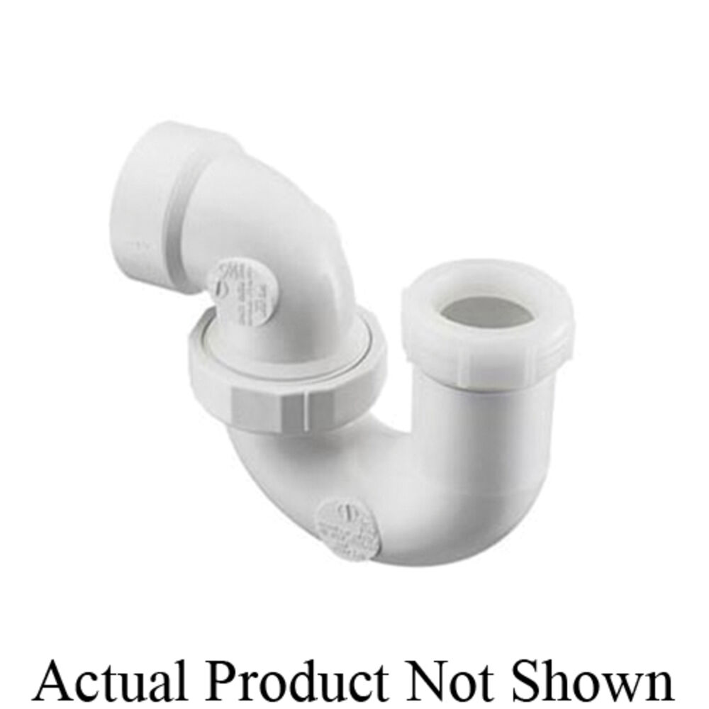 Spears® P711P-015BC LA Pattern P-Trap With Plastic Nut, 1-1/2" Nominal, PVC, Slip Joint Connection