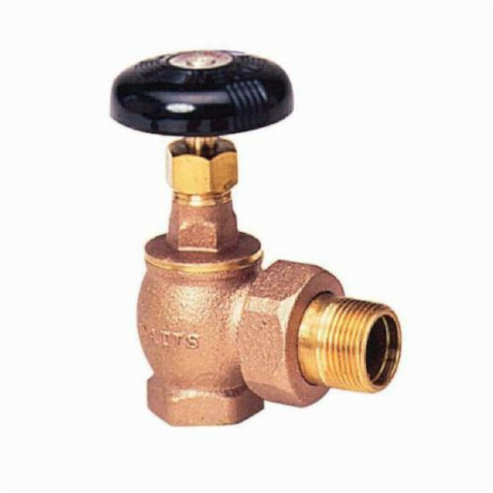 WATTS® 0067454 RA-1-AP Radiator Angle Valve, 1-1/2 in, FNPTxMale Union, 60 psi, Bronze Body, Import