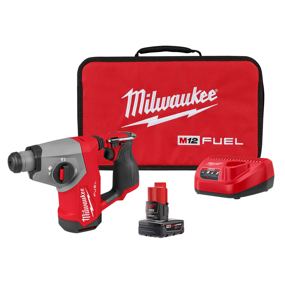 Milwaukee® Tool 2508-21XC M12 FUEL™ 5/8” SDS Plus Rotary Hammer Kit