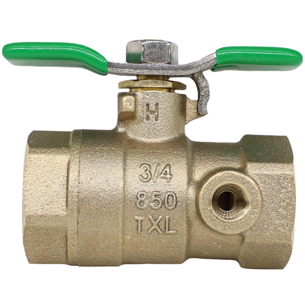 Zurn® Wilkins 34-850TXL Tapped Quarter-Turn Ball Valve w/ Handle, 3/4 in, FNPT, Bronze Body, Full Port, Virgin TFE/PTFE Softgoods