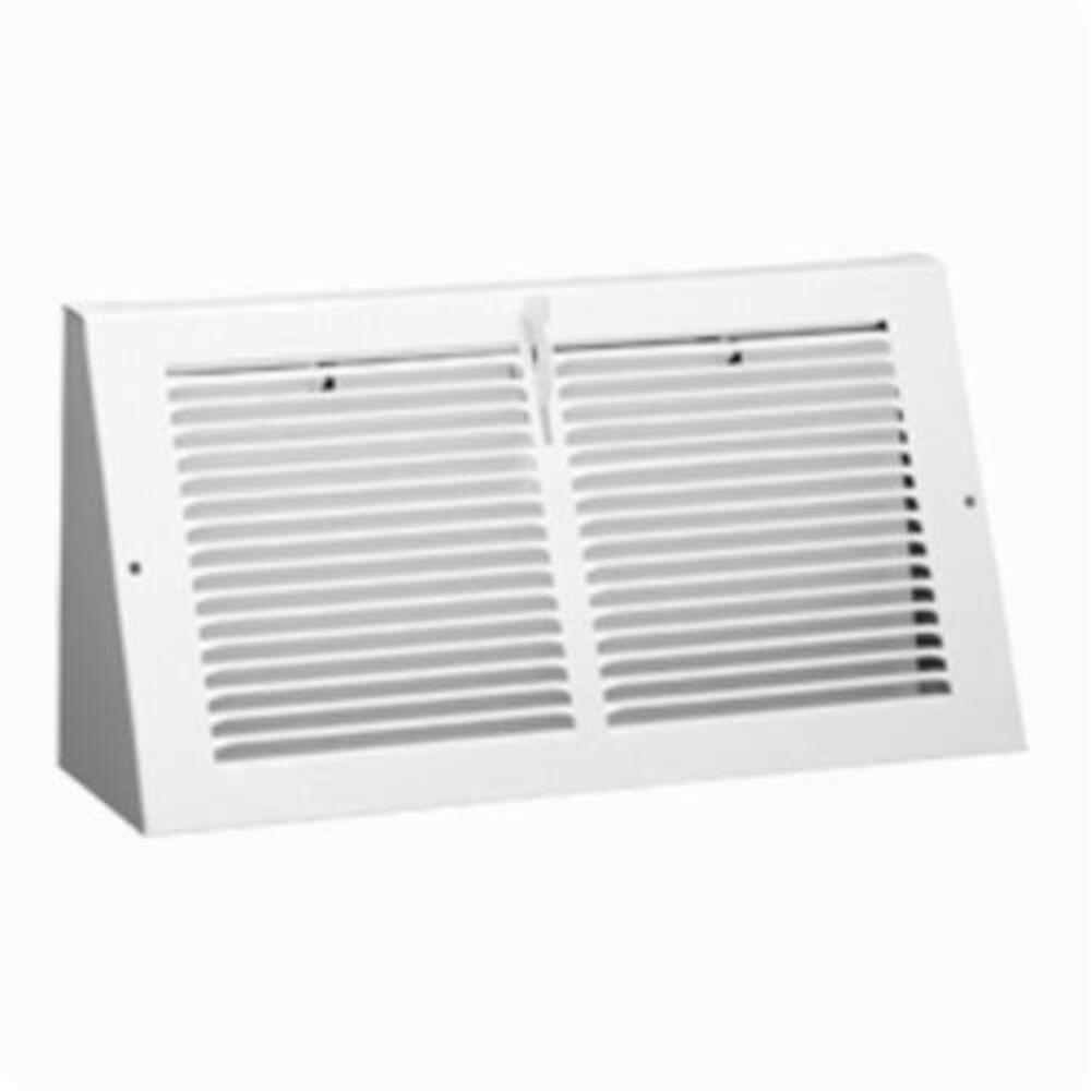 Hart & Cooley® 655 10x6 W Baseboard Register With Plate Damper, 10x6 in, Steel, Bright White Enamel, Domestic
