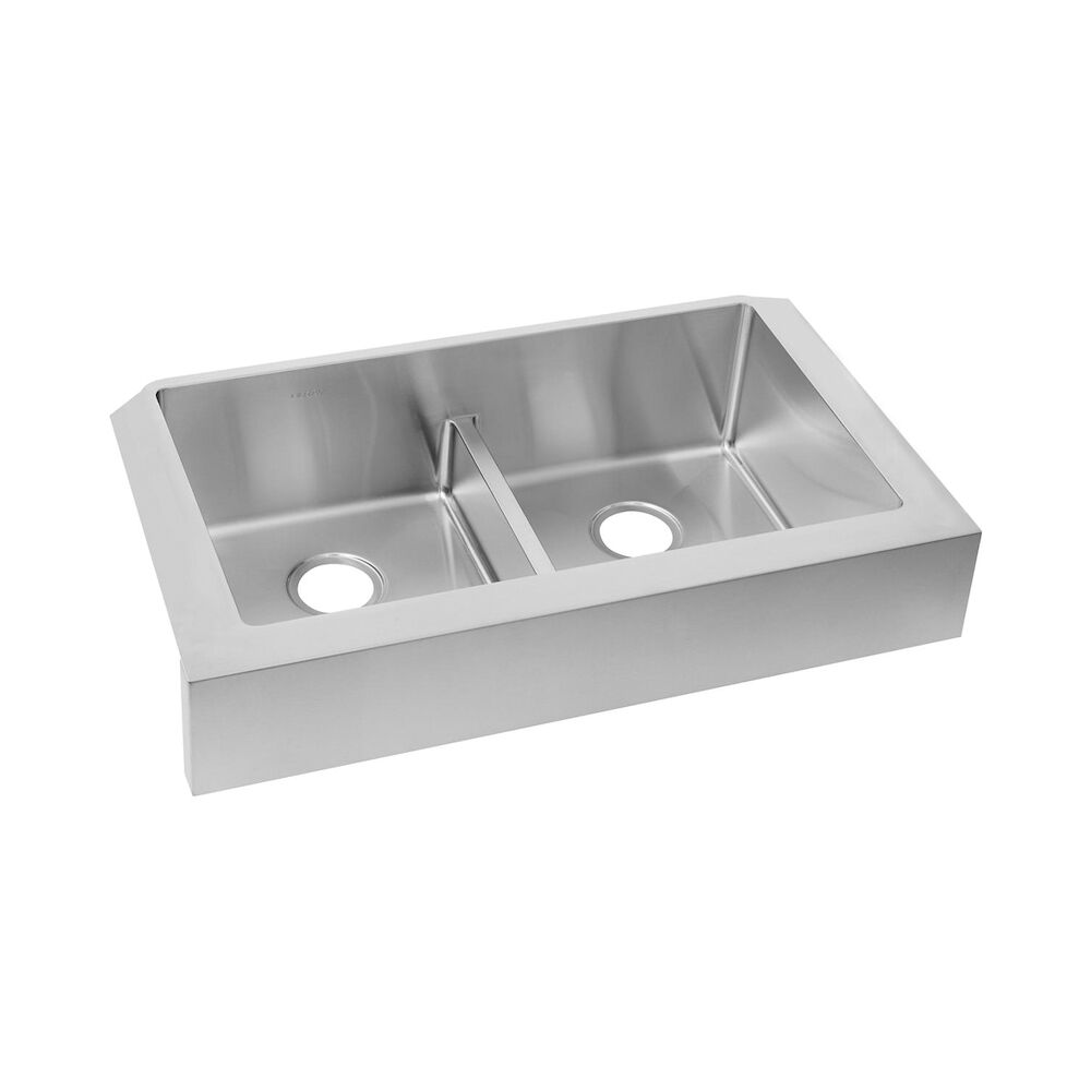 ECTRUFA32179 35-7/8" Crosstown™ Contemporary Farmhouse Apron Front Kitchen Sink, Rectangular, Stainless Steel, Polished Satin