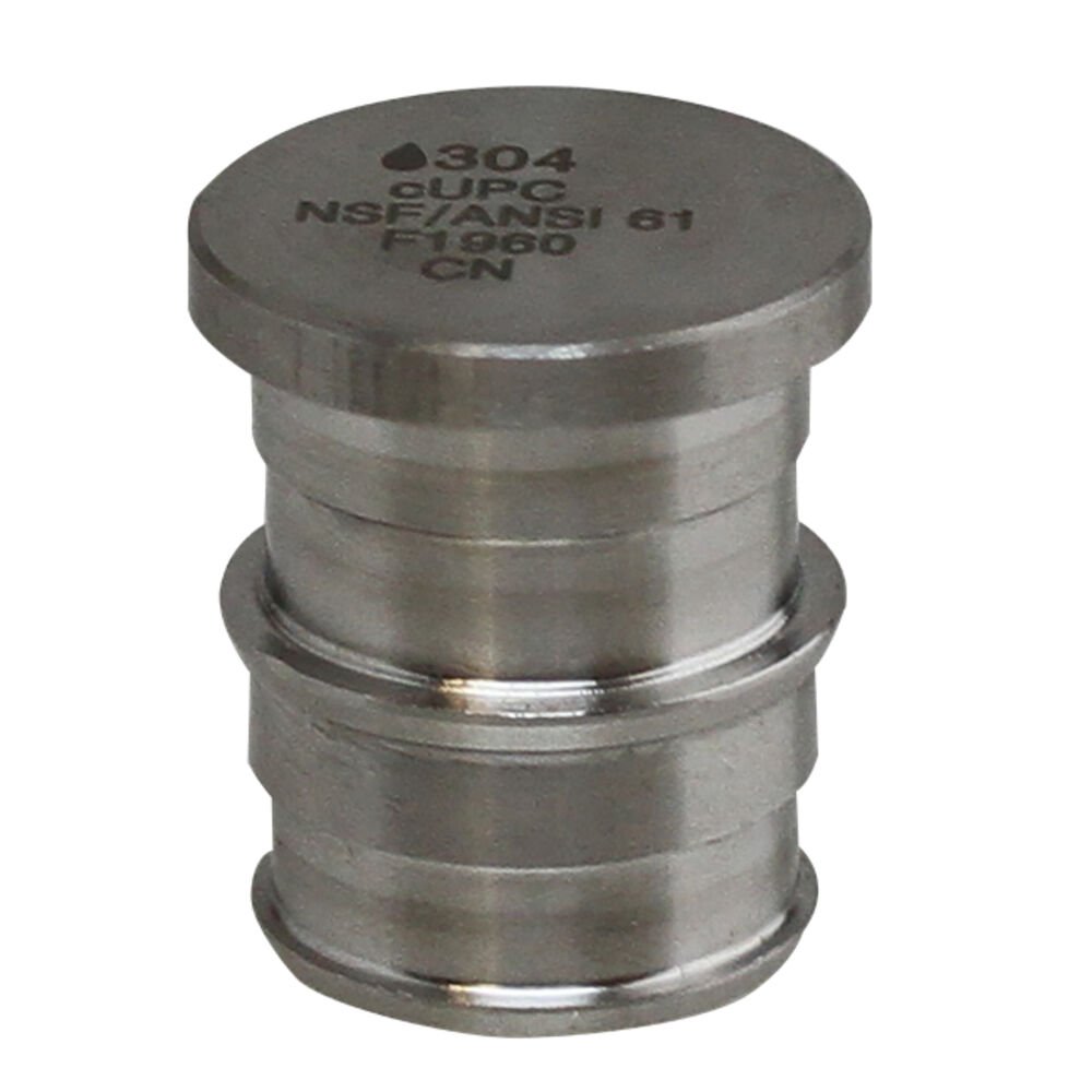 BOSSSCEP-P05 1/2" F1960 Cold Expansion PEX Plug, 304 Stainless Steel