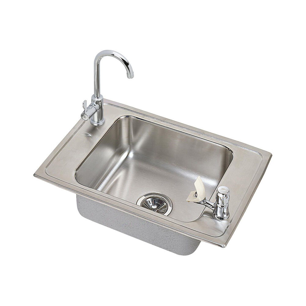 CDKAD251765C Celebrity Classroom Sink and Faucet Kit, Rectangular, Top Mount, 304 Stainless Steel, Brushed Satin