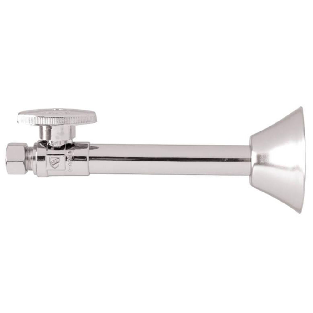 Mountain Plumbing Products MT317-NL/MB MT317-NL Water Supply Stop, Oval Handle, 1/4" Nominal, Compression End, Brass, Matte Black