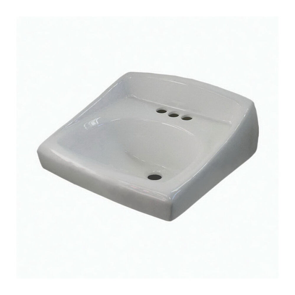 3873073 SS-3003 BASYS® Lavatory Fixture Sink With Front Overflow, Wall Mount, Vitreous China, White