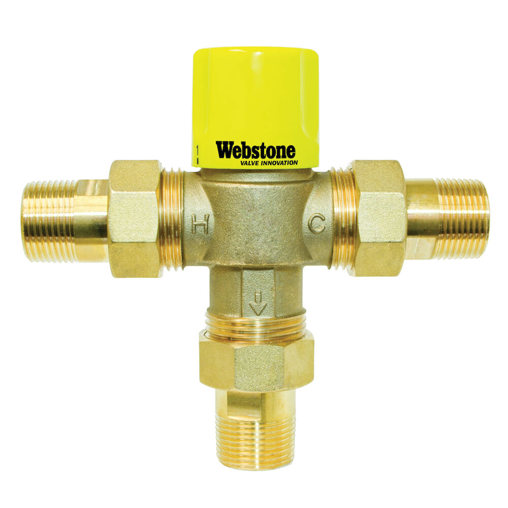 H-74202W-CAN Thermostatic Mixing Valve With Temperature Locking Handle, Brass Body