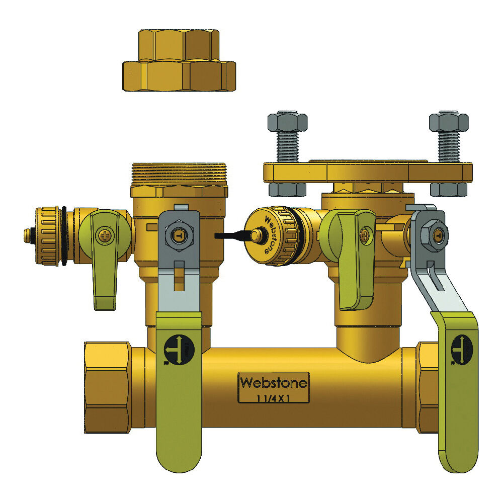 Webstone Hydro-Core™ H-48754-44 Hydronic Valve Manifold, Brass, Import
