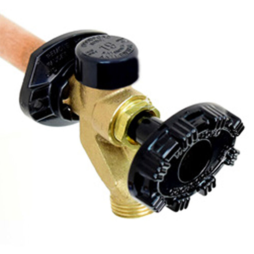 19CP-10-BH Model 19 1/2" Freezeless Anti-Siphon Wall Faucet w/ Black Handle, 10" Wall Thickness, 125 PSI, MNPT x Female C, Brass