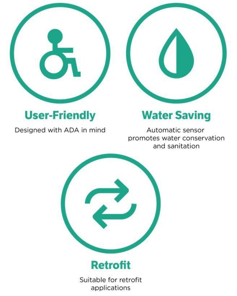 E-Z Flush® ZERK-CCP Sensor Operated ADA Urinal/Water Closet Flush Valve Retrofit Kit, Battery Operated, Plastic Cover, Chrome Plated